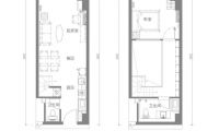 万科城际之光50平米 loft户型图